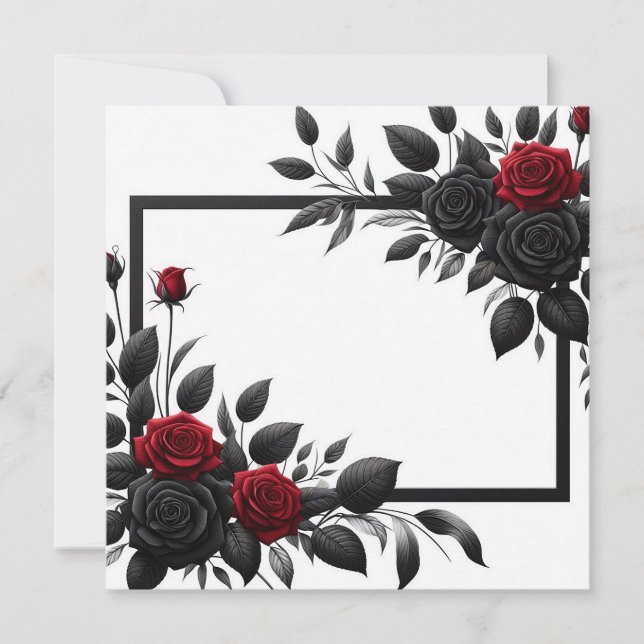 Invitation Roses Noires & Rouges (Devant)