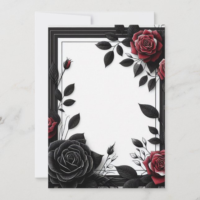 Invitation Roses Noires & Rouges (Devant)
