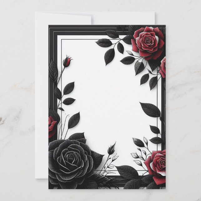 Invitation Roses Noires & Rouges (Devant)