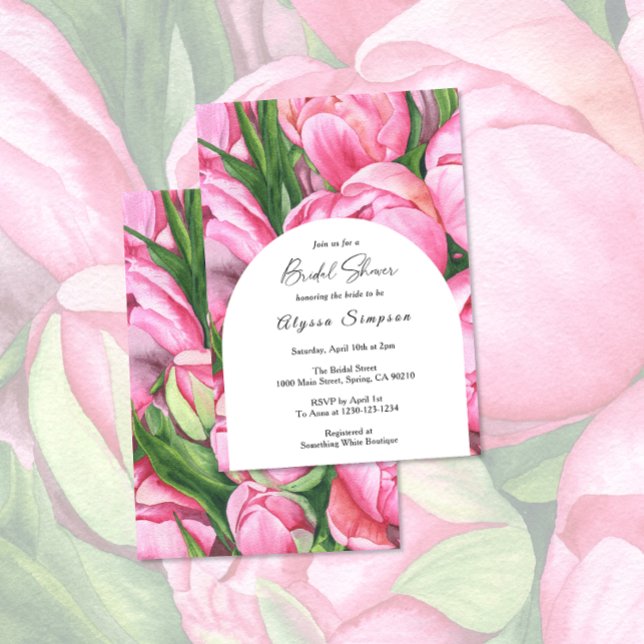 Invitation Roses pivoines verdure Fête de mariage floral (Créateur téléchargé)