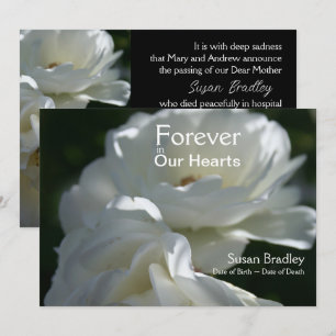 Invitation Roses pour toujours dans notre coeur Service commé