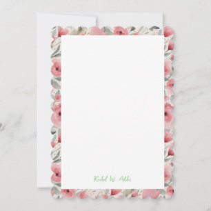 Invitation Roses romantiques en Pink & Greens