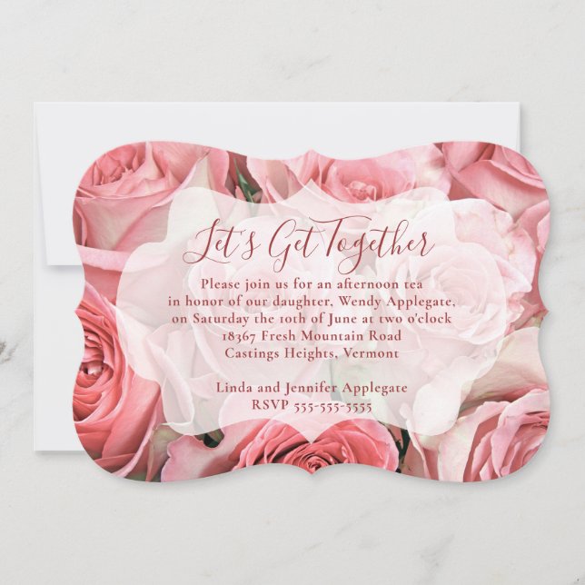 Invitation Roses roses (Devant)