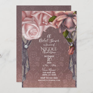 Invitation Roses roses blanches Roses poussiéreuses Fête des