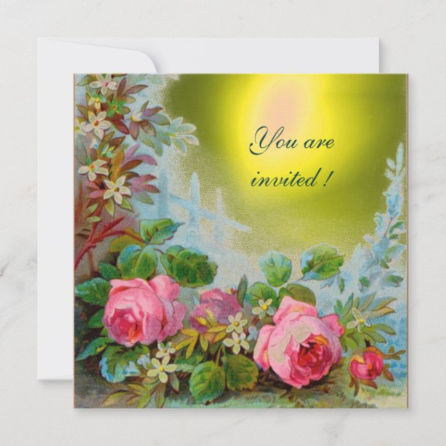 Invitation ROSES ROSES ET JASMINES ROSES, Pierre Jaune (Devant)