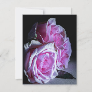 Invitation Roses roses et verts