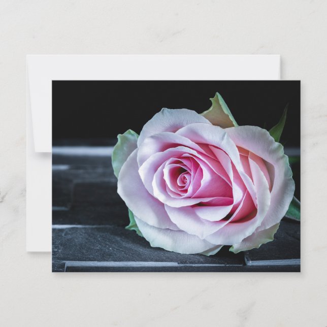 Invitation Roses roses et verts (Devant)