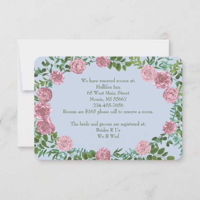 Invitation Roses roses Jardin Printemps Mariage (Devant)