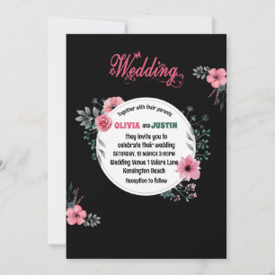 Invitation Roses roses luxuriantes Mariage romantique
