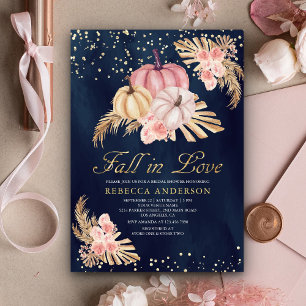 Invitation Roses roses Pampas Navy Fête de mariage Dusty Pink