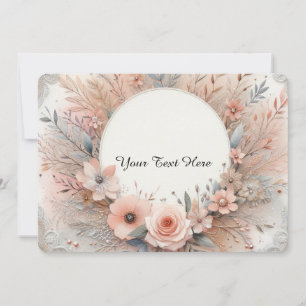 Invitation Roses roses pastel et détails de dentelle délicate