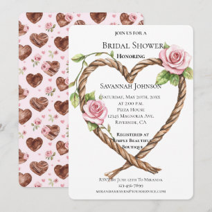 Invitation Roses roses rose Coeur floral Fête des mariées sud
