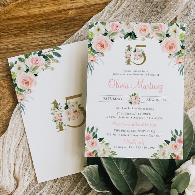 Invitation Roses roses rose Quinceañera Anniversaire Invitati (Créateur téléchargé)