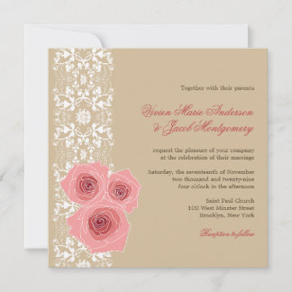 Invitation Roses roses roses Damas Mariage de dentelle Invita
