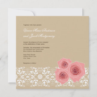 Invitation Roses roses roses Damas Mariage de dentelle Invita