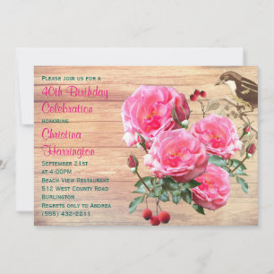 Invitation Roses roses roses d'été fête d'anniversaire