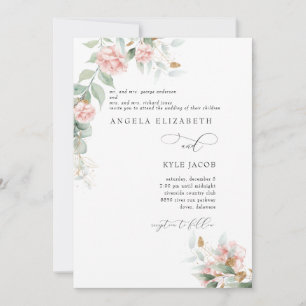 Invitation Roses roses roses Eucalyptus Les deux parents Mari