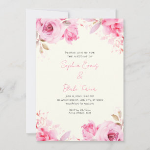 Invitation Roses Roses Roses Mariage Jaune Clair Été