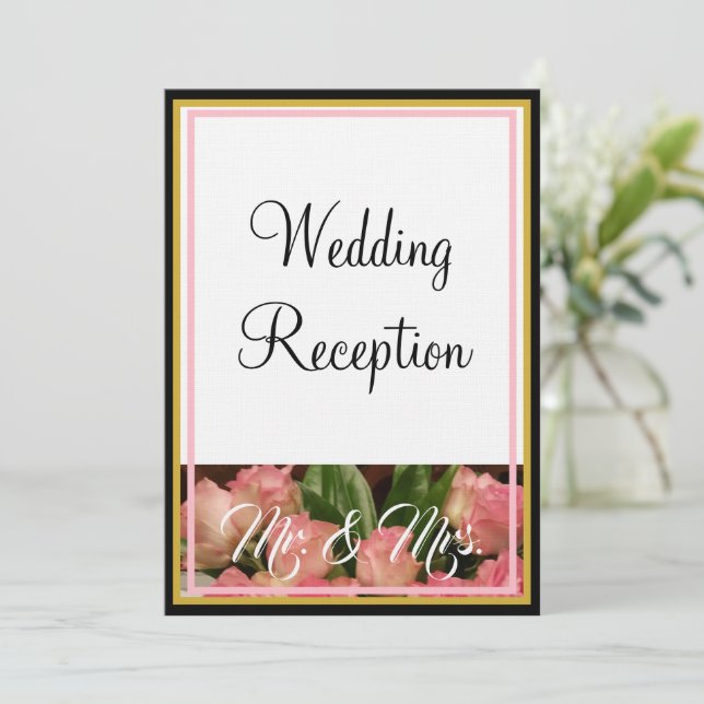 Invitation Roses roses roses mariage M. et Mme (Debout devant)