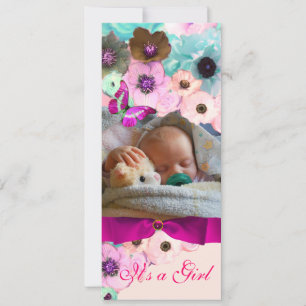 INVITATION ROSES ROSES ROSES, MODÈLE PHOTO BABY SHOWER BETTER