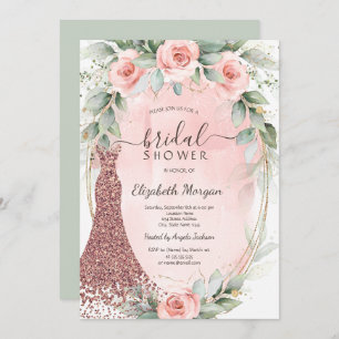 Invitation Roses roses roses or cadre Parties scintillant rob