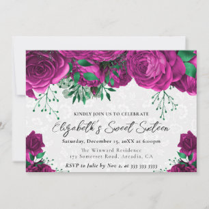 Invitation Roses Roses Roses Roseaux de seize ans en aquarell