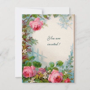 Invitation ROSES ROSES ROSES ROSES ET JASMINES Floral Blanc