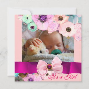 INVITATION ROSES ROSES ROSES ROSES ET MODÈLE PHOTO BABY SHOWE