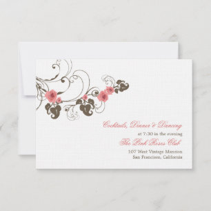 Invitation Roses Roses Roses Roses Fleur Élégante Réception D
