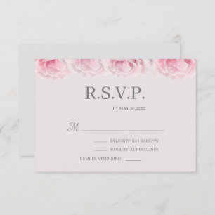 Invitation Roses Roses Roses Roses Gris Élégant Mariage Flora