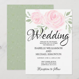 Invitation Roses Roses Roses Roses Roses et Calligraphie Mari