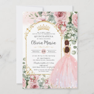 Invitation Roses Roses Roses Roses Roses Florales Quinceañera