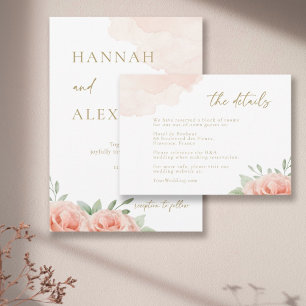 Invitation Roses Roses Roses Roses Vertes Mariages Feuille Dé