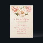 Invitation Roses roses tendres élégantes pour mariage<br><div class="desc">Couleurs romantiques magnifiquement subtiles de rose saumon pour un mariage élégant et romantique. Fond à finition crème fausse. Si vous voulez de la classe avec simplicité, alors ce design est pour vous. Les roses sont si simples et si chic selon la couleur et la texture, ainsi que les verts utilisés...</div>