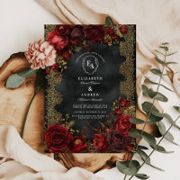 Roses rouges antiques avec dentelle gothique