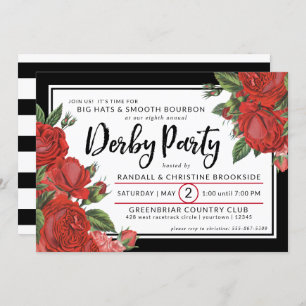 Invitation Roses rouges   Derby Party Classic