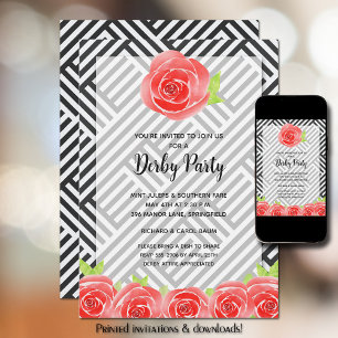 Invitation Roses rouges du Derby Party