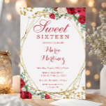 Invitation Roses Rouges Fleurs Douces 16e anniversaire Invita<br><div class="desc">Roses Rouges Fleurs Douces 16e anniversaire Invitation</div>