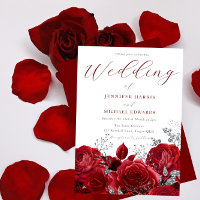 Roses rouges magnifiques et Mariage d'argent