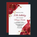 Invitation Roses rouges Roses étincelantes 30e fête d'anniver<br><div class="desc">Roses rouges Roses étincelantes 30e anniversaire Invitation Plus de motifs floraux élégants dans notre magasin! Voir la collection correspondante dans notre magasin</div>