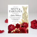 Invitation Roses rouges Roses Golden Gown robe 60e fête d'ann<br><div class="desc">Roses rouges Roses Golden Gown Robe 60e Anniversaire Fête Invitation Voir la collection correspondante dans Niche et Nest Store Merci beaucoup</div>