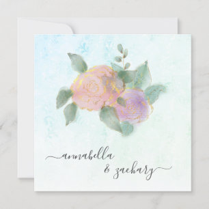 Invitation *~* ROSES + RSVP QR Parties scintillant or - Maria