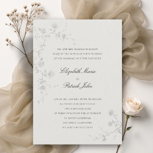 Invitation Roses sauvages classiques modernes formelles Art É