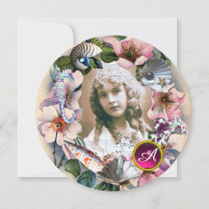 INVITATION ROSES SAUVAGES ET COQUILLAGES DOUX 16 ANS GABARIT 