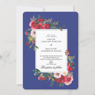 Invitation Roses sauvages et couleur rouge