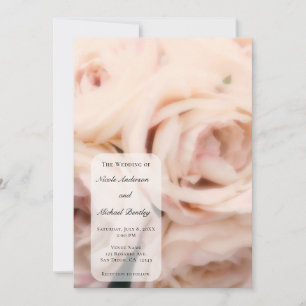 Invitation Roses tendres et crémeuses roses pêche Élégant mar
