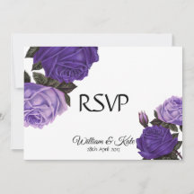 Roses ultra violet recto verso RSVP de mariage