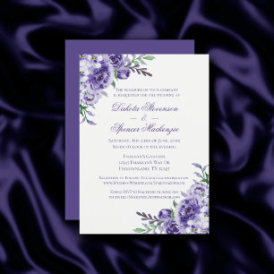 Invitation Roses violets   Elégante aquarelle florale Boho