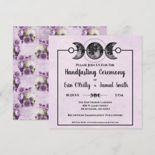 Invitation Roses violets Manipuler Wicca Mariage Lune Invitat
