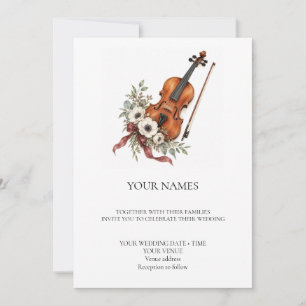 Invitation Rosewood Romance Violon Mariage